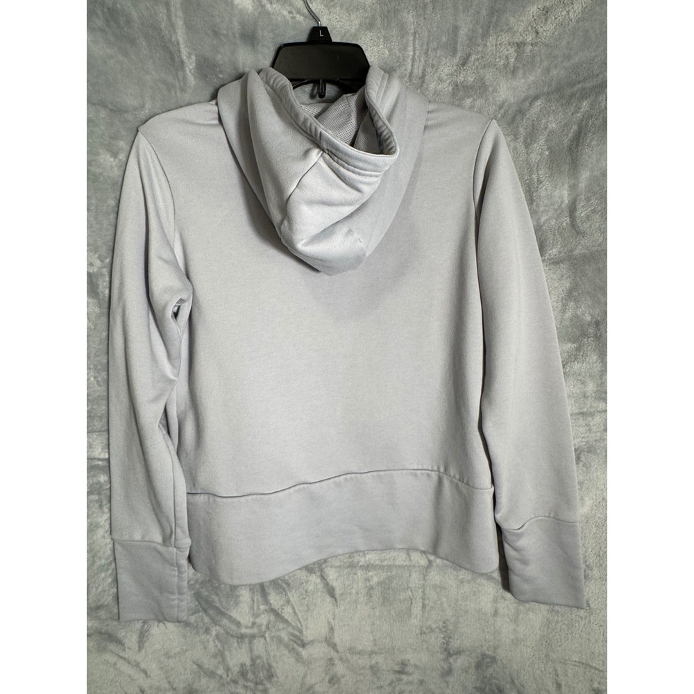 Nike Womens Grey Hoodie Blue Swoosh Pullover Sweatshirt Size M - Picture 8 of 12